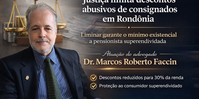Dr Marcos obtém liminar que reduz descontos de consignados e garante mínimo existencial a pensionista em Rondônia
