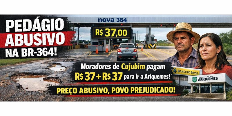 PEDÁGIO NA BR-364 PENALIZA MORADORES DE CUJUBIM