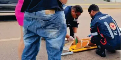 Ciclista é atropelado por motociclista em grave acidente