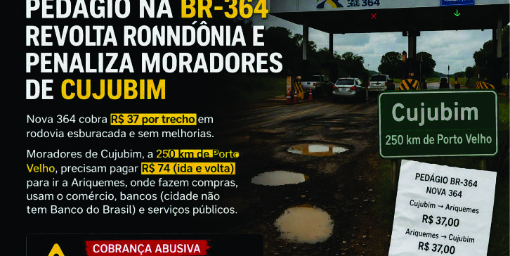 PEDÁGIO NA BR-364 PENALIZA MORADORES DE CUJUBIM